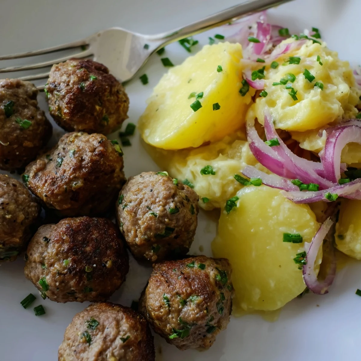 Fleischbällchen mit Kartoffelsalat